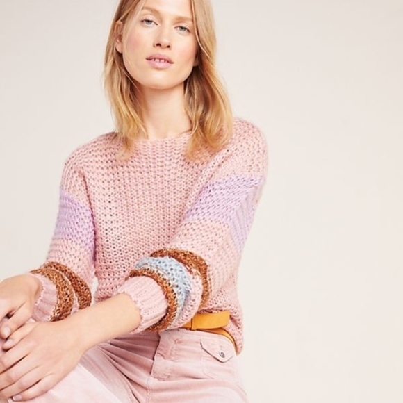 Anthropologie Heartloom Mae Pink Sweater XS - Picture 2 of 5